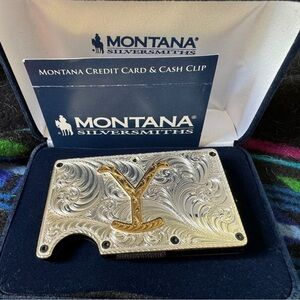Montana Silversmiths Yellowstone card wallet money clip $30 Labor Day Sale!